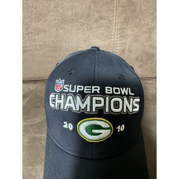 Green Bay Packers NFL 2010 Super Bowl Champions Strap Back Adjustable Hat Cap. - Picture 3 of 11